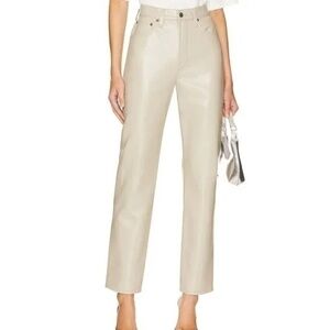 NWT AGOLDE Recycled Leather 90s Pinch Waist Quail Patent Pants